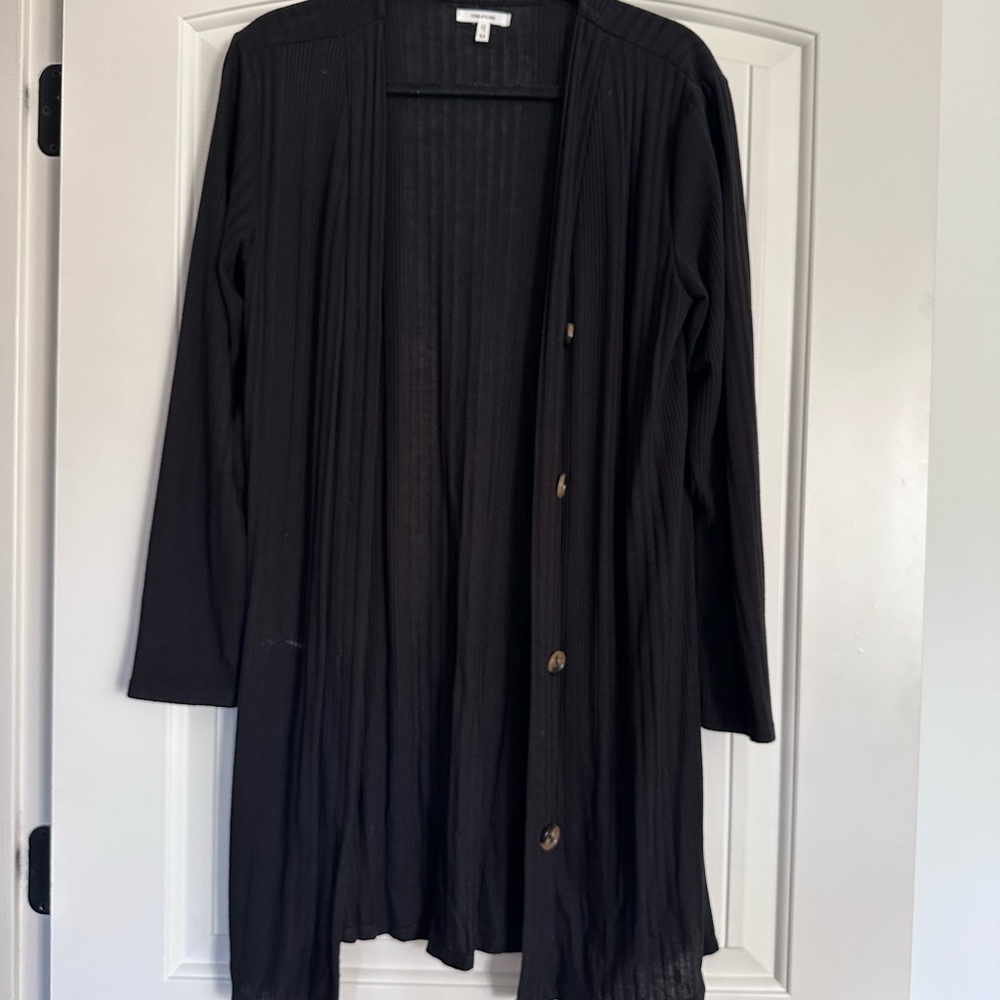 Maurices Black Knit Sweater Cardigan with Buttons
